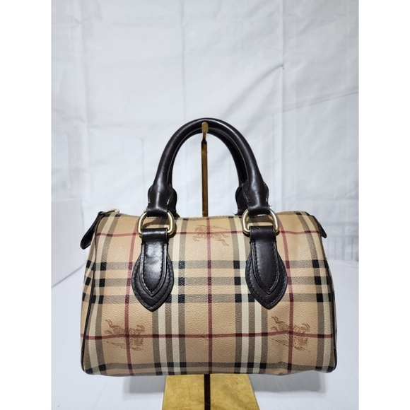 BURBERRY Nova Check Coated Canvas Shoulder Bag Beige/Black - Picture 6 of 16